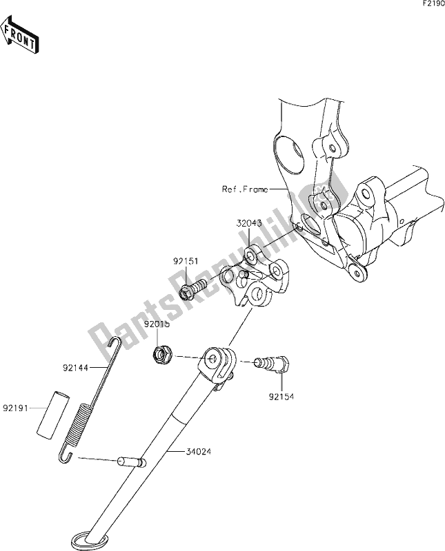 All parts for the 36 Stand(s) of the Kawasaki ZX 636 Ninja ZX-6 R 2019