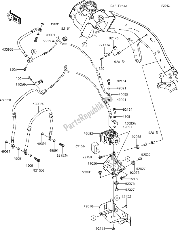 Alle onderdelen voor de 41 Brake Piping van de Kawasaki ZX 636 Ninja ZX-6 R 2019