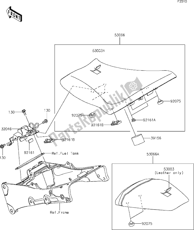 All parts for the 49 Seat of the Kawasaki ZX 636 Ninja ZX-6 R 2019