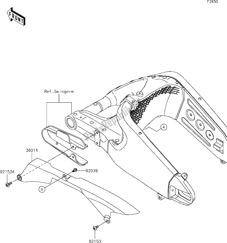 Tutte le parti per il 53 Chain Cover del Kawasaki ZX 636 Ninja ZX-6 R 2019