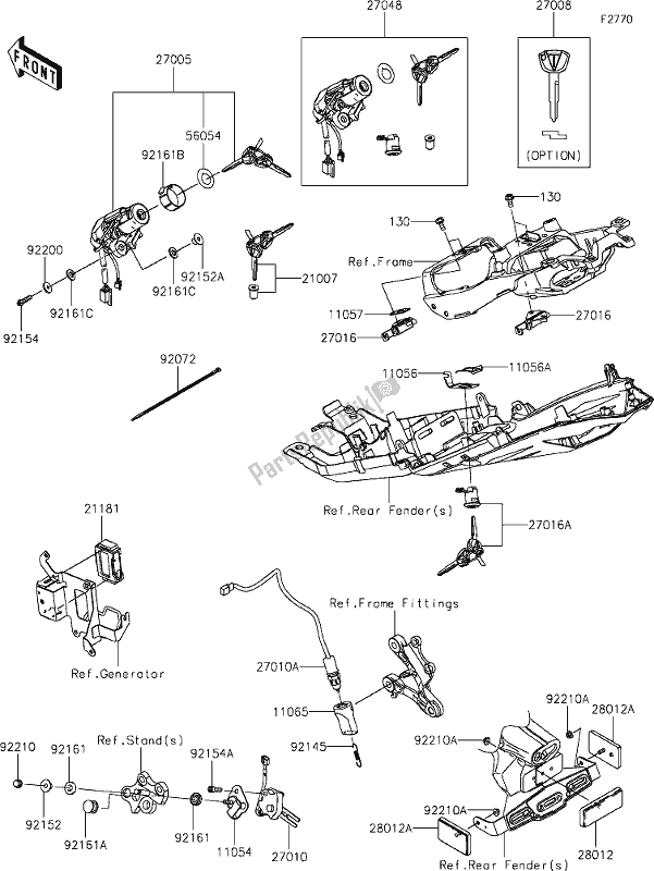 Todas las partes para 58 Ignition Switch de Kawasaki ZX 636 Ninja ZX-6 R 2019