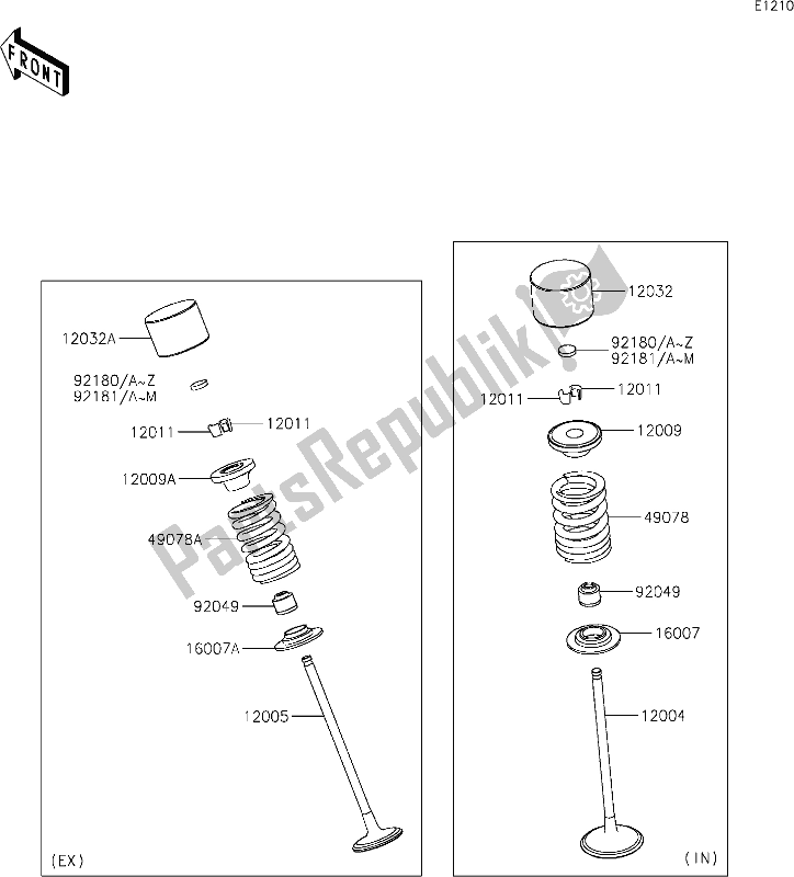 All parts for the 6-1 Valve(s) of the Kawasaki ZX 636 Ninja ZX-6 R 2019