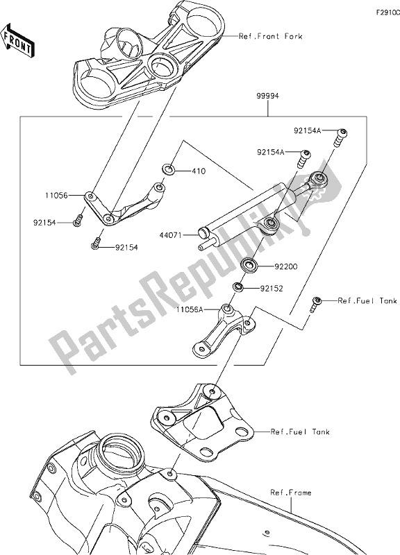 Todas as partes de 67 Accessory(steering Damper) do Kawasaki ZX 636 Ninja ZX-6 R 2019