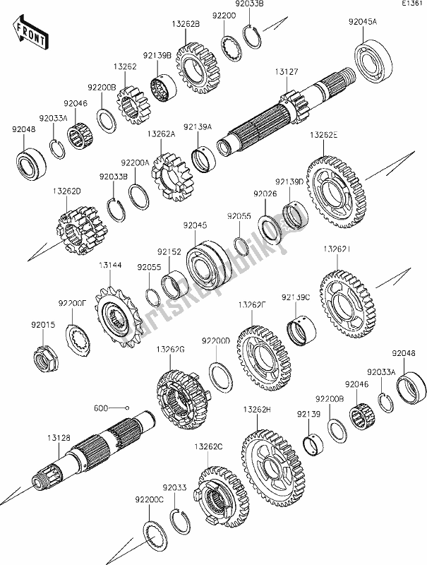 All parts for the 10 Transmission of the Kawasaki ZX 636 Ninja ZX-6 R 2021