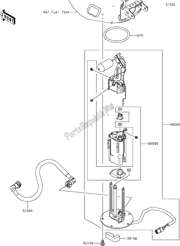 All parts for the 18 Fuel Pump of the Kawasaki ZX 636 Ninja ZX-6 R 2021