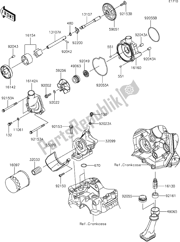 All parts for the 21 Oil Pump of the Kawasaki ZX 636 Ninja ZX-6 R 2021