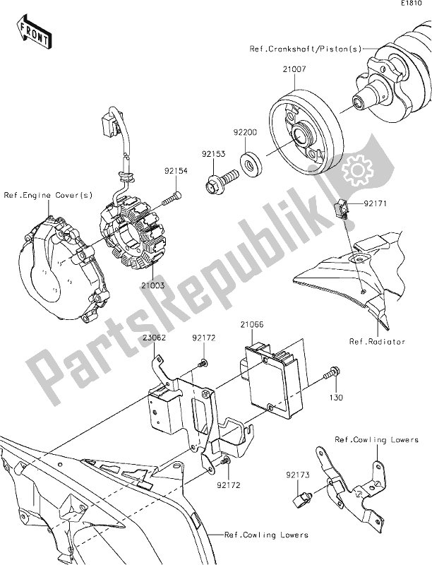 Alle onderdelen voor de 22 Generator van de Kawasaki ZX 636 Ninja ZX-6 R 2021