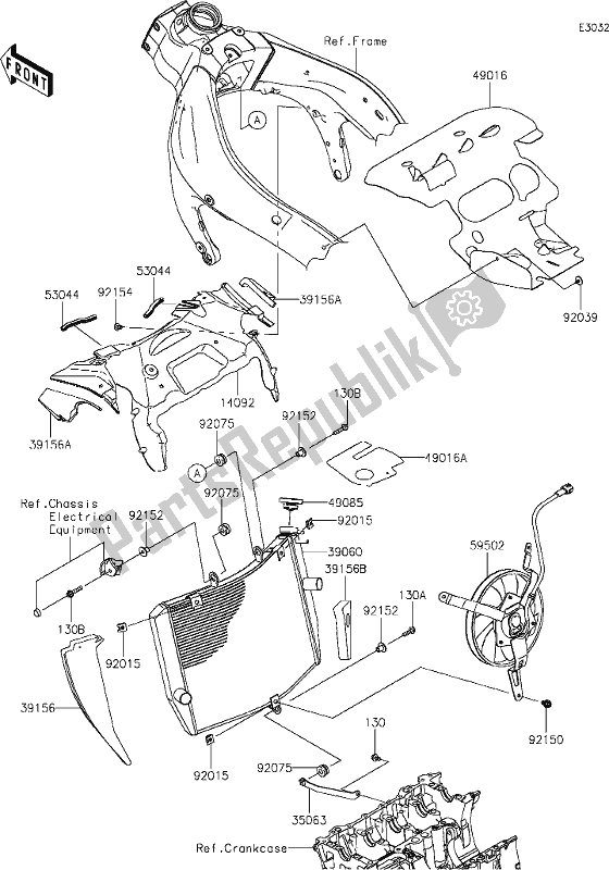 Alle onderdelen voor de 25 Radiator van de Kawasaki ZX 636 Ninja ZX-6 R 2021