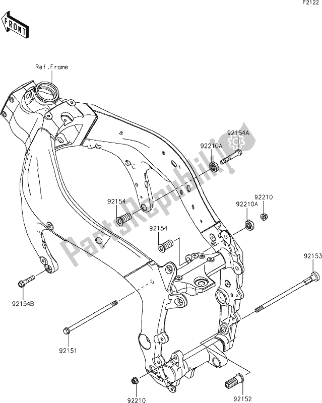 Alle onderdelen voor de 29 Engine Mount van de Kawasaki ZX 636 Ninja ZX-6 R 2021