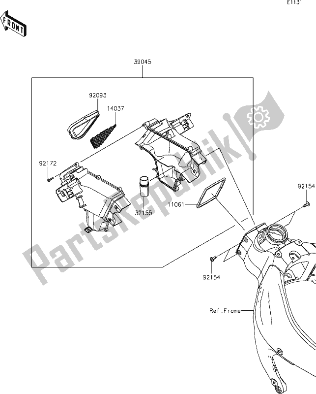 All parts for the 4 Air Duct of the Kawasaki ZX 636 Ninja ZX-6 R 2021