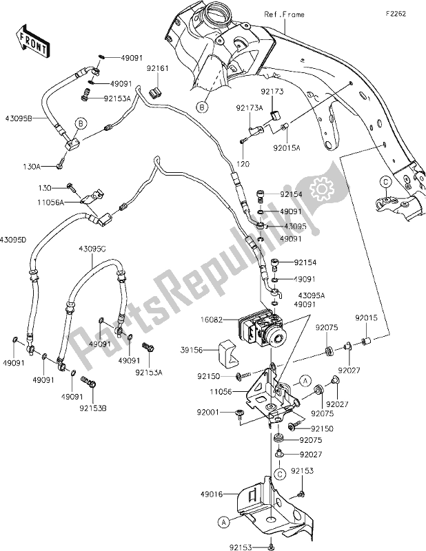 All parts for the 41 Brake Piping of the Kawasaki ZX 636 Ninja ZX-6 R 2021