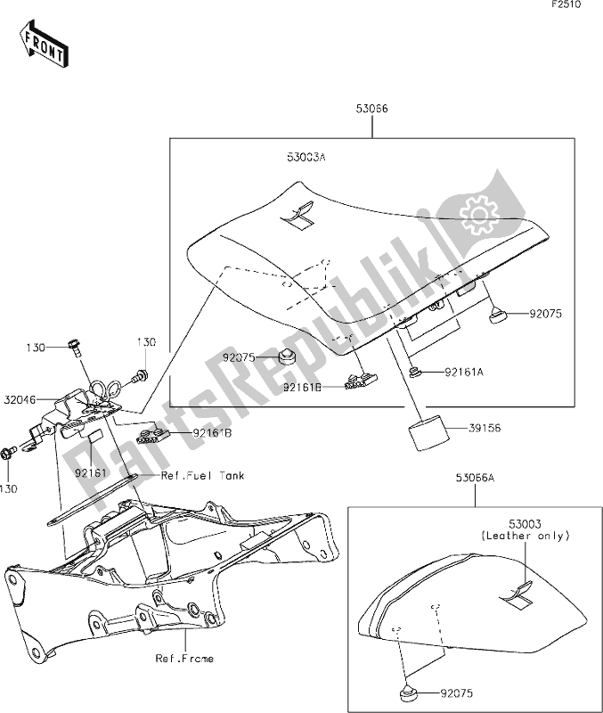 Tutte le parti per il 49 Seat del Kawasaki ZX 636 Ninja ZX-6 R 2021