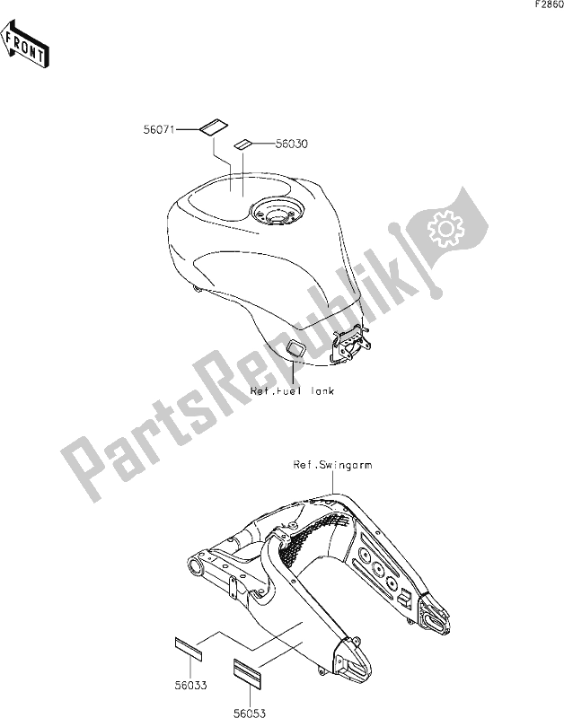 All parts for the 60 Labels of the Kawasaki ZX 636 Ninja ZX-6 R 2021