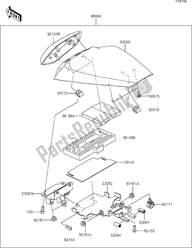 Alle onderdelen voor de 65 Accessory(pillion Seat Cover) van de Kawasaki ZX 636 Ninja ZX-6 R 2021