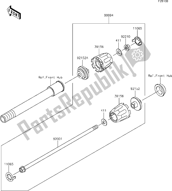 Alle onderdelen voor de 66 Accessory(axle Slider) van de Kawasaki ZX 636 Ninja ZX-6 R 2021