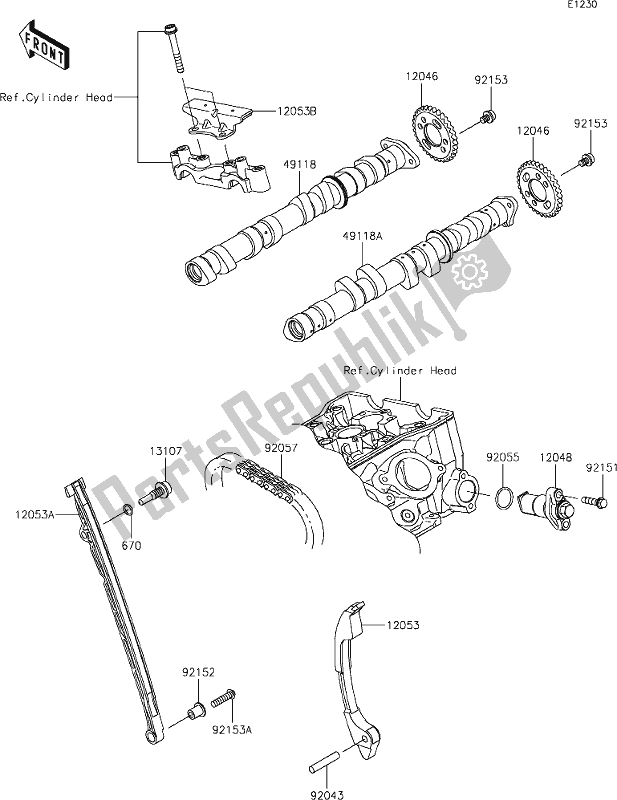 Tutte le parti per il 7 Camshaft(s)/tensioner del Kawasaki ZX 636 Ninja ZX-6 R 2021