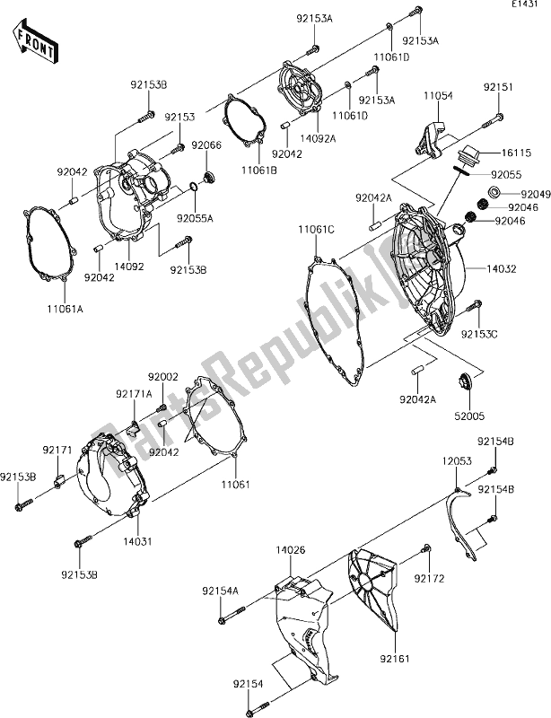 Tutte le parti per il 15 Engine Cover(s) del Kawasaki ZX 636 Ninja ZX-6R ABS 2018