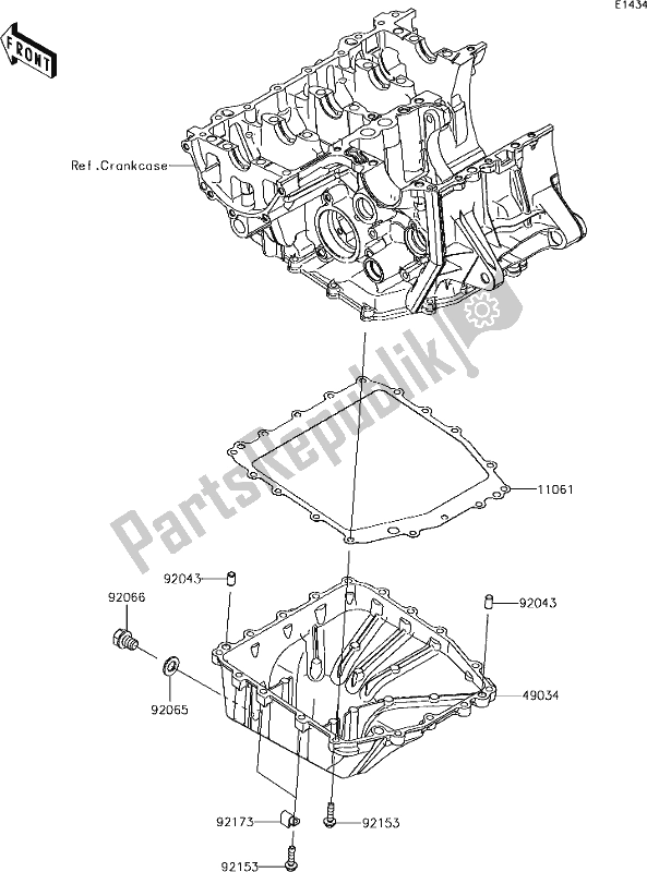 Tutte le parti per il 16 Oil Pan del Kawasaki ZX 636 Ninja ZX-6R ABS 2018