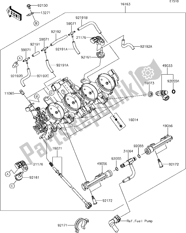 Tutte le parti per il 17 Throttle del Kawasaki ZX 636 Ninja ZX-6R ABS 2018