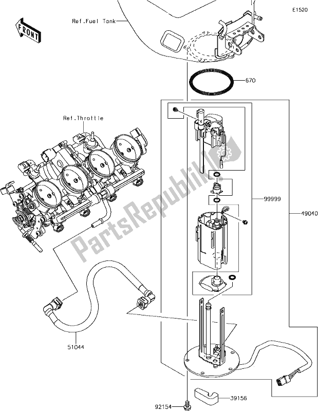 Tutte le parti per il 18 Fuel Pump del Kawasaki ZX 636 Ninja ZX-6R ABS 2018