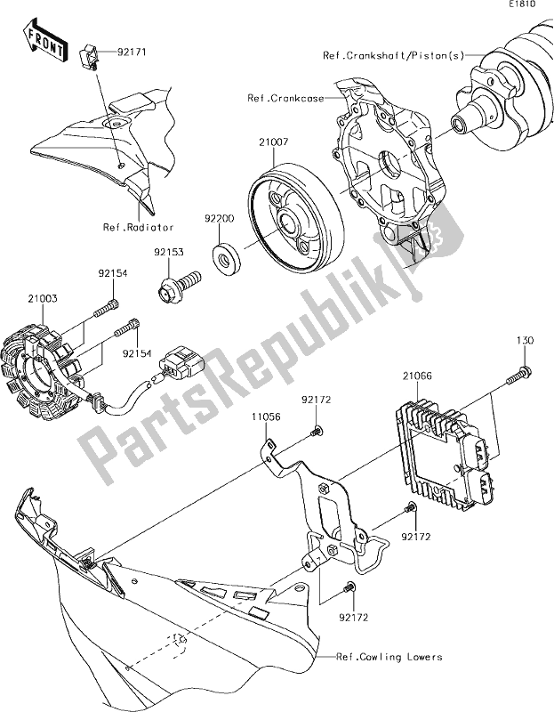 Tutte le parti per il 21 Generator del Kawasaki ZX 636 Ninja ZX-6R ABS 2018