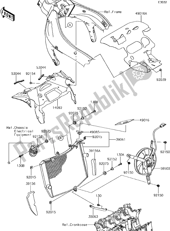 Tutte le parti per il 24 Radiator del Kawasaki ZX 636 Ninja ZX-6R ABS 2018