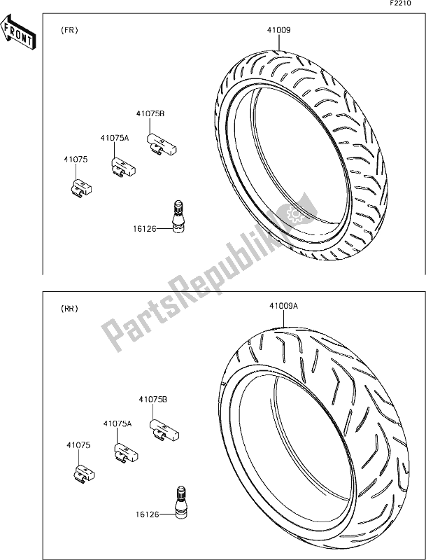 Tutte le parti per il 36 Tires del Kawasaki ZX 636 Ninja ZX-6R ABS 2018