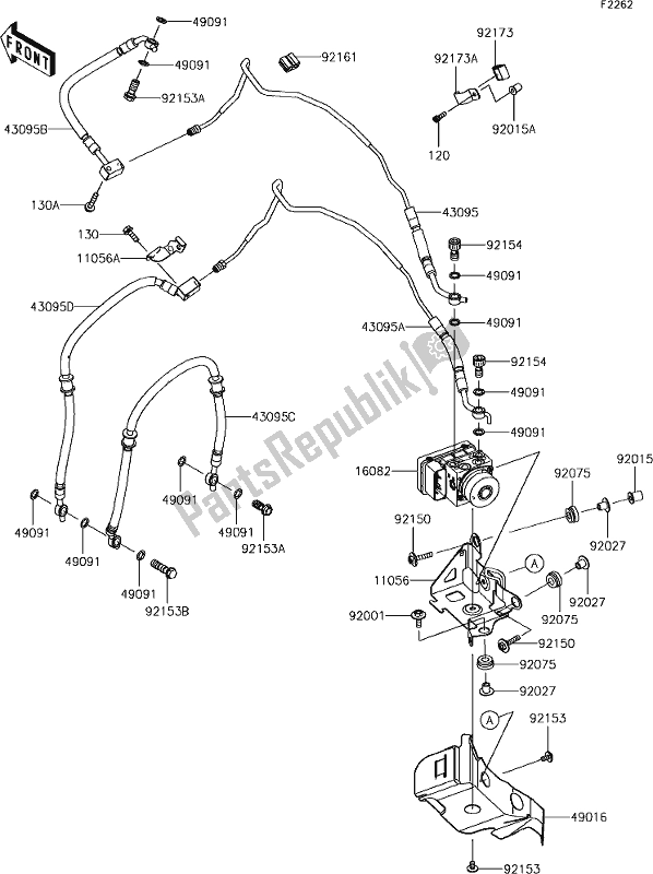 Tutte le parti per il 40 Brake Piping del Kawasaki ZX 636 Ninja ZX-6R ABS 2018