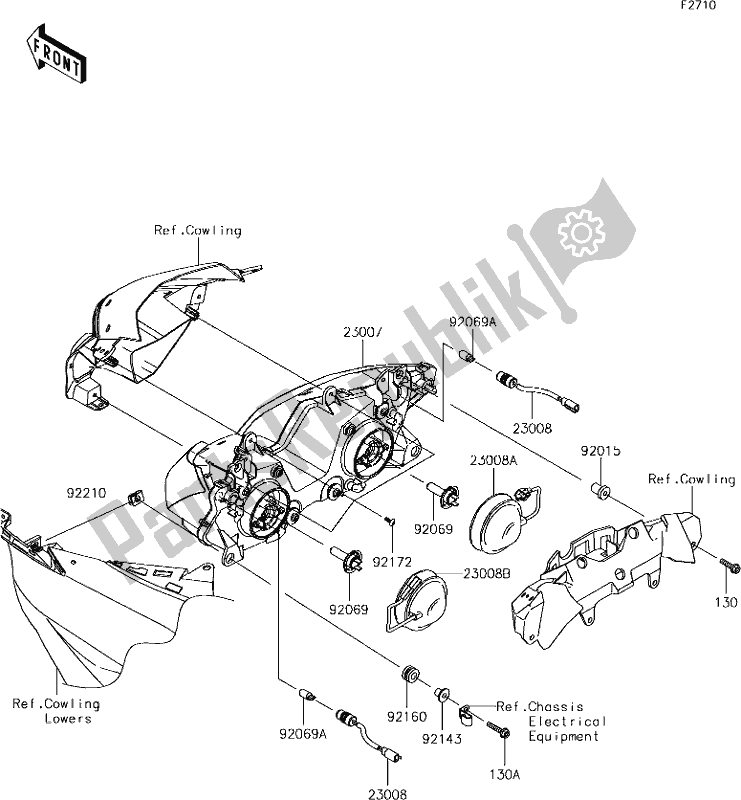 Tutte le parti per il 53 Headlight(s) del Kawasaki ZX 636 Ninja ZX-6R ABS 2018