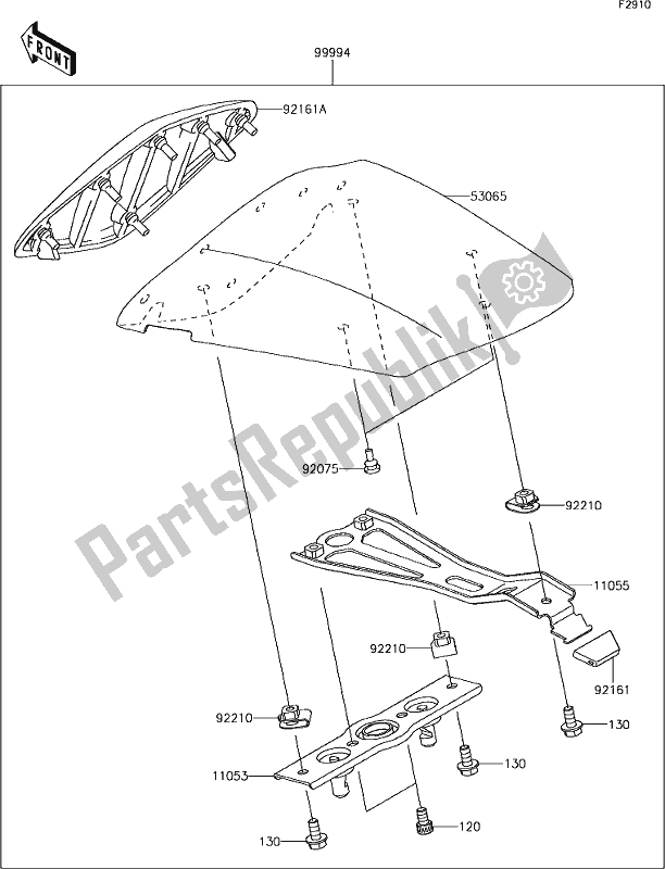 Tutte le parti per il 63 Accessory(single Seat Cover) del Kawasaki ZX 636 Ninja ZX-6R ABS 2018