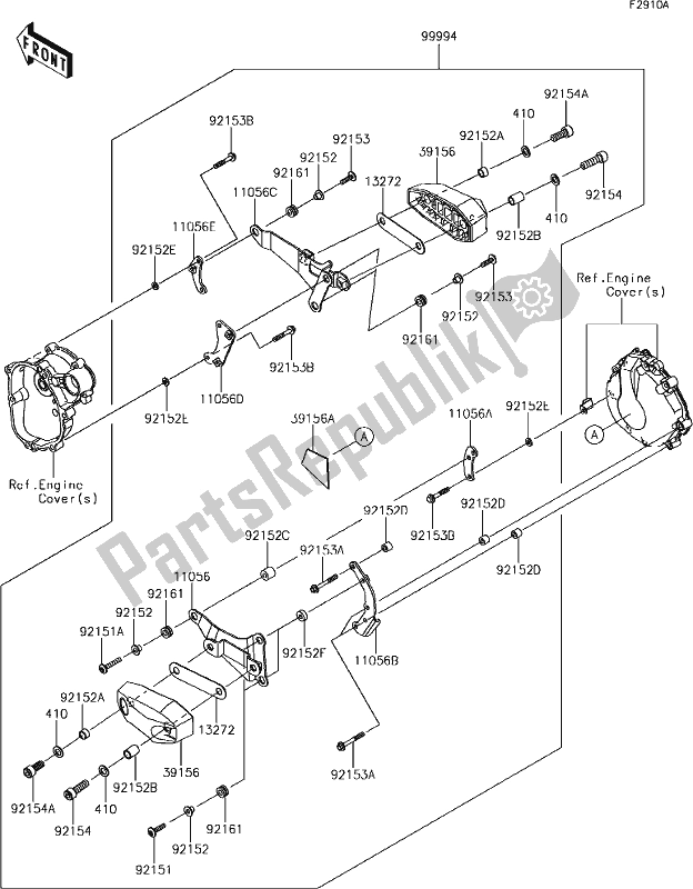 Tutte le parti per il 64 Accessory(engine Guard) del Kawasaki ZX 636 Ninja ZX-6R ABS 2018