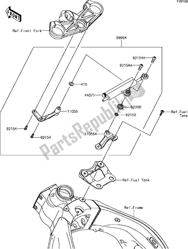 Todas as partes de H-6 Accessory(steering Damper) do Kawasaki ZX 636 Ninja ZX-6R ABS SE 2017