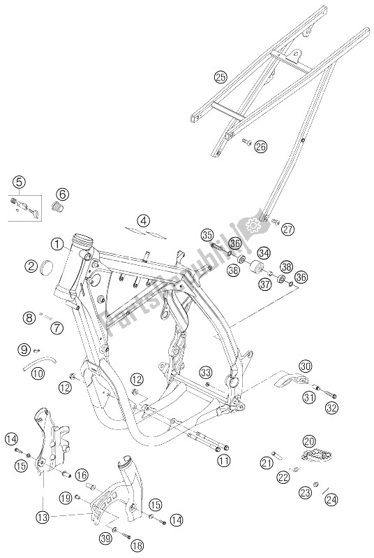 Toutes les pièces pour le Cadre, Sous-cadre du KTM 525 EXC Racing Australia 2006