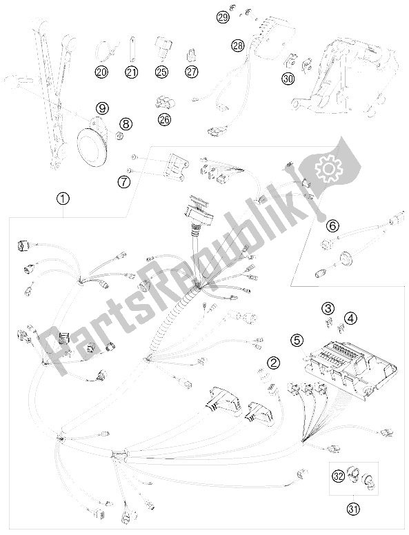 All parts for the Wiring Harness of the KTM 690 Enduro 08 USA 2008