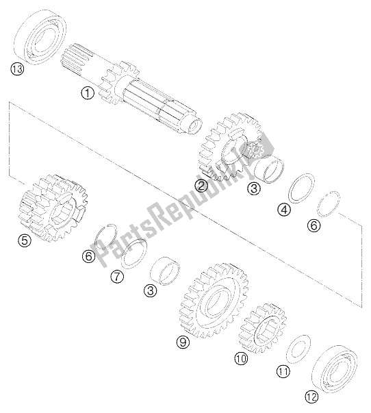 Todas las partes para Caja De Cambios I 6-gang 250 Exc de KTM 250 EXC Racing Europe 2005