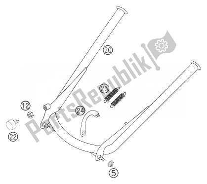 All parts for the Center Stand 625 Sxc of the KTM 625 SXC Europe 2003