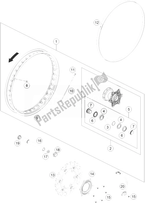 Todas las partes para Rueda Delantera de KTM 690 Enduro R ABS Europe 2014