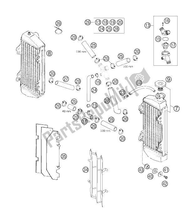 Toutes les pièces pour le Système De Refroidissement du KTM 250 XC W USA 2006