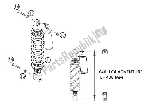 All parts for the Shock Absorber Wp 640 Lc4 Adve of the KTM 640 Adventure R Europe 2002