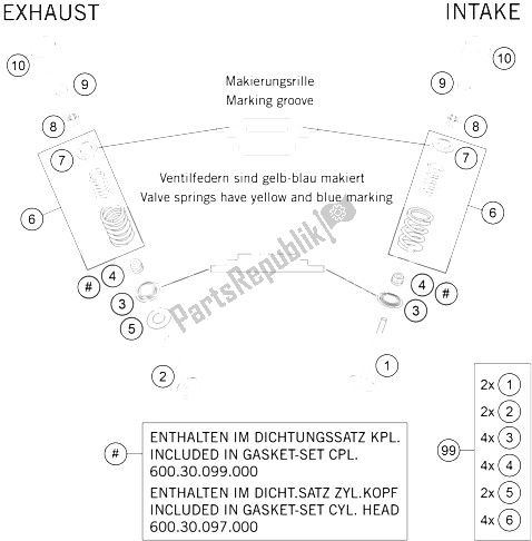 Tutte le parti per il Azionamento Della Valvola del KTM 990 Supermoto R Europe 2011