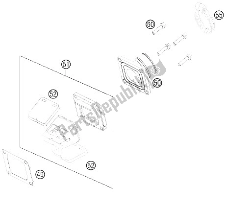 All parts for the Reed Valve Housing of the KTM 85 SXS 17 14 USA 2015