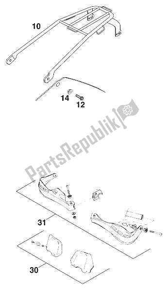 Tutte le parti per il Accessori 125-380 '99 del KTM 125 EXC Europe 2000