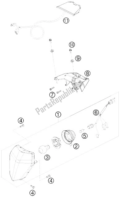 Todas las partes para Sistema De Iluminación de KTM 450 SX ATV Europe 2009