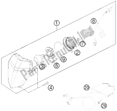 Alle onderdelen voor de Verlichtingssysteem van de KTM 250 XCF W USA 2012