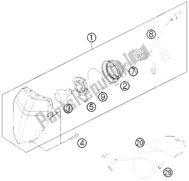 All parts for the Lighting System of the KTM 350 XCF W USA 2012