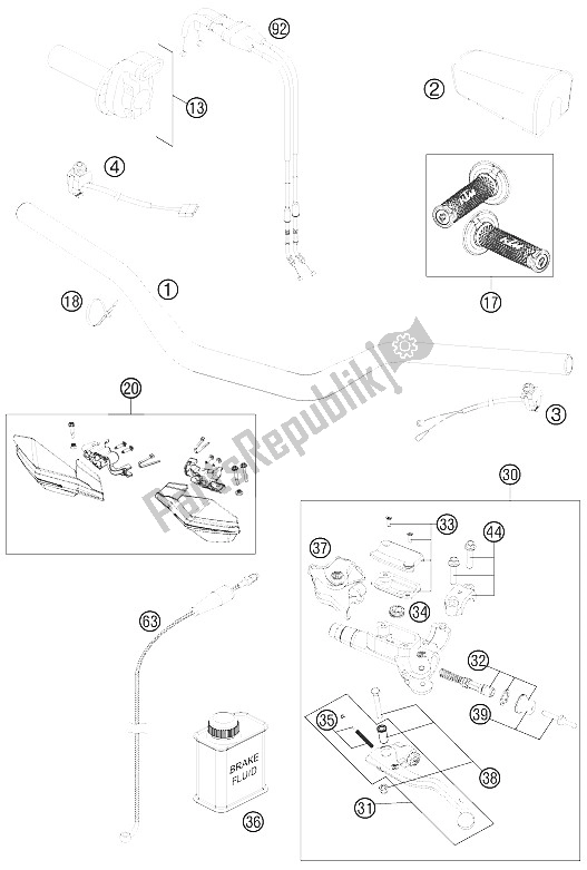 All parts for the Handlebar, Controls of the KTM 450 SX F Fact Repl USA 2012