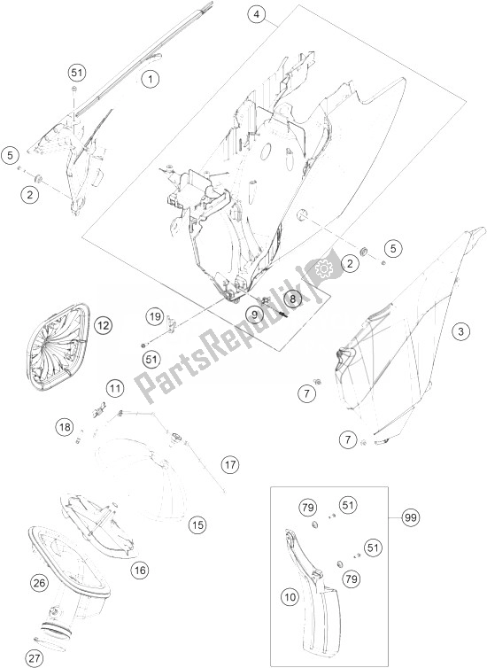 Todas as partes de Filtro De Ar do KTM 300 EXC SIX Days Europe 2014