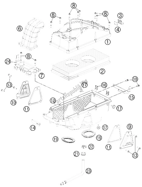 Todas las partes para Caja De Filtro De Aire de KTM 990 ADV R Spec Edit Brazil 2011