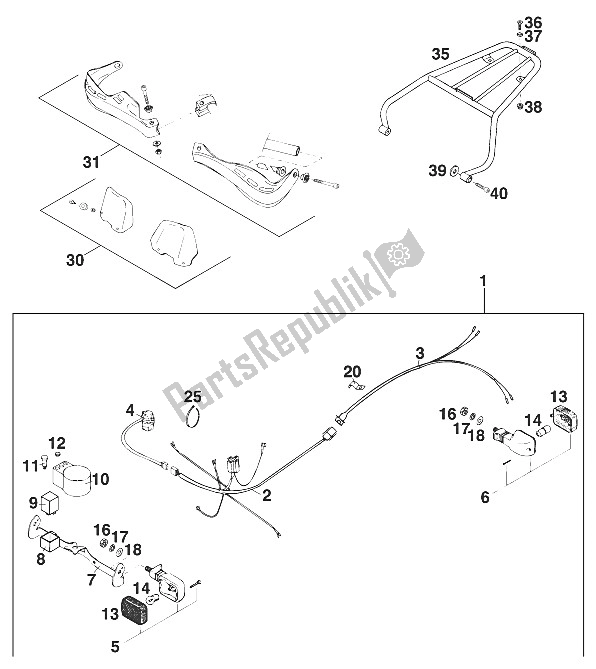 Todas las partes para Accesorios 250/300/360 '96 de KTM 300 SIX Days M ö Europe 1996