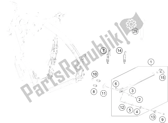 Tutte le parti per il Cavalletto Laterale / Centrale del KTM 250 EXC F Australia 2016